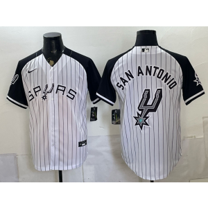 San Antonio Spurs Blank White Baseball Logo Vapor Limited Men Jersey