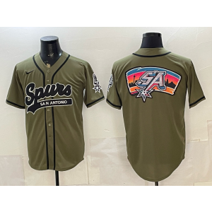 San Antonio Spurs Olive Baseball Vapor Logo Limited Men Jersey