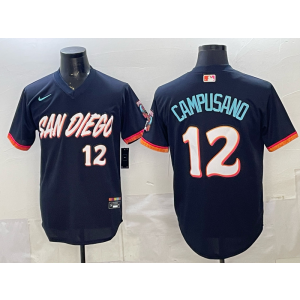 San Diego Padres 12 Campusano Navy 2026 City Connect Cool Base Men Jersey