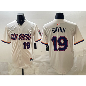 San Diego Padres 19 Gwynn Cream Cool Base Men Jersey
