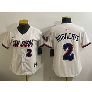 San Diego Padres 2 Bogaerts Cream Cool Base Women Jersey