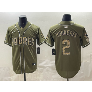 San Diego Padres 2 Bogaerts Olive Salute to Service Cool Base Men Jersey