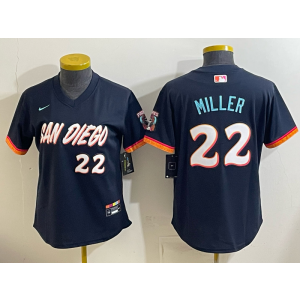 San Diego Padres 22 Miller Navy 2026 City Connect Cool Base Women Jersey