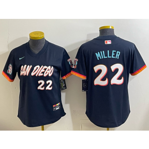 San Diego Padres 22 Miller Navy 2026 City Connect Cool Base Youth Jersey
