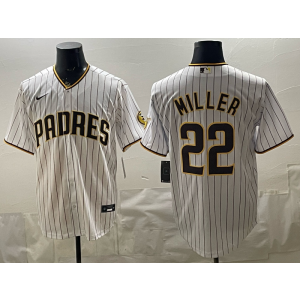 San Diego Padres 22 Miller White Cool Base Men Jersey