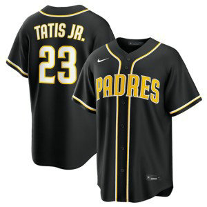 San Diego Padres 23 Fernando Tatis Jr. 2026 Black Out Cool Base Men Jersey San Diego Padres 23 Fernando Tatis Jr. 2026 Black Out Cool Base Men Jersey