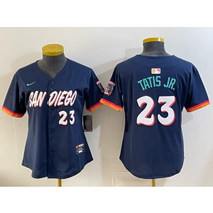 San Diego Padres 23 Tatis Jr Navy 2026 City Connect Cool Base Women Jersey