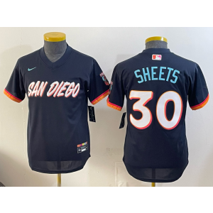San Diego Padres 30 Sheets Navy 2026 City Connect Cool Base Youth Jersey