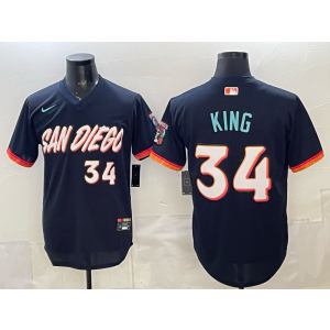 San Diego Padres 34 King Navy 2026 City Connect Cool Base Men Jersey