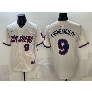 San Diego Padres 9 Cronenworth Cream Cool Base Men Jersey San Diego Padres 9 Cronenworth Cream Cool Base Men Jersey