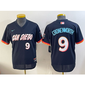 San Diego Padres 9 Cronenworth Navy 2026 City Connect Cool Base Youth Jersey
