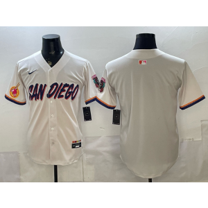 San Diego Padres Blank Cream Cool Base Men Jersey