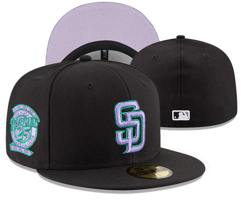 San Diego Padres black fitted caps NT
