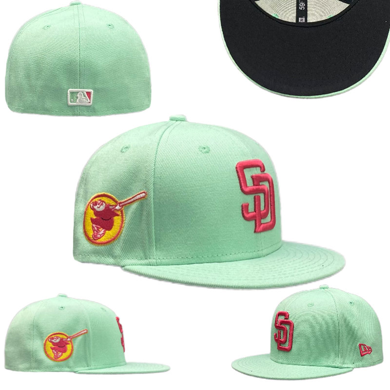San Diego Padres green fiftted caps sf