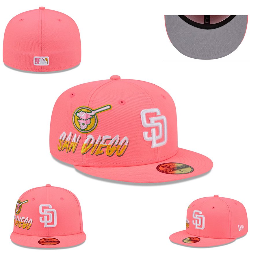 San Diego Padres pink fiffed caps sf