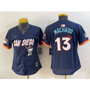San Diego Padres x Hello Kitty 13 Machado Navy Youth Jersey
