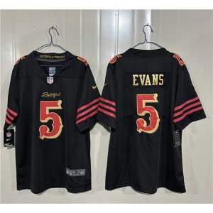 San Francisco 49ers 5 Mike Evans Black 2025 Rivalries Vapor Limited Men Jersey