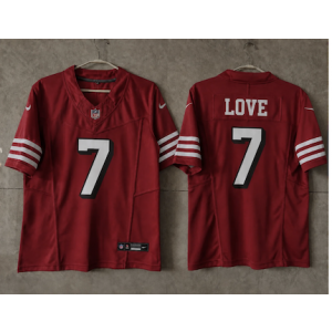 San Francisco 49ers 7 Daejon Love Red Throwback F.U.S.E. Vapor Limited Men Jersey