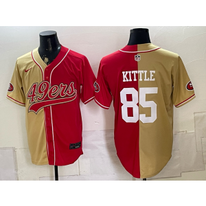 San Francisco 49ers 85 Kittle Red Gold Split Baseball Vapor Limited Men Jersey