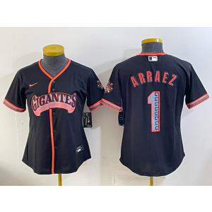 San Francisco Giants 1 Arraez Black 2026 Alternate Cool Base Women Jersey