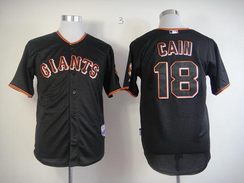 San Fransico Giants #18 Matt Cain Black Fashion Jersey San Fransico Giants #18 Matt Cain Black Fashion Jersey