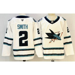 San Jose Sharks 2 Smith White Men Jersey