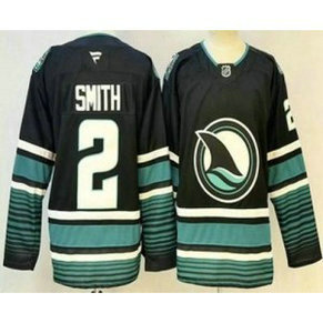 San Jose Sharks 2 Will Smith Black Men Jersey