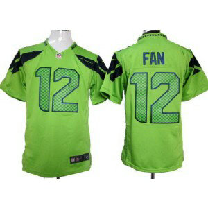 Seahawks 12 Fan NFL Green Alternate Inwrought Youth Jersey