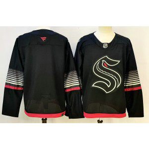 Seattle Kraken Blank Black New Men Jersey