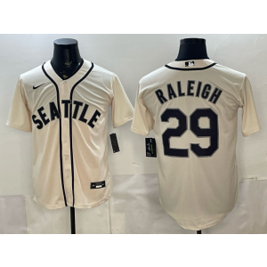 Seattle Mariners 29 Raleigh Cream Cool Base Men Jersey