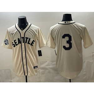 Seattle Mariners 3 Crawford Cream 50th Anniversary Cool Base Men Jersey