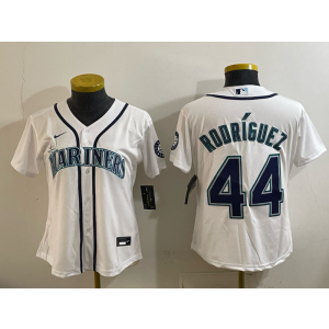 Seattle Mariners 44 Julio Rodríguez White Cool Base Youth Jersey