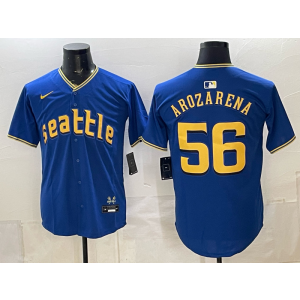 Seattle Mariners 56 Aarozarena Blue City Men Jersey