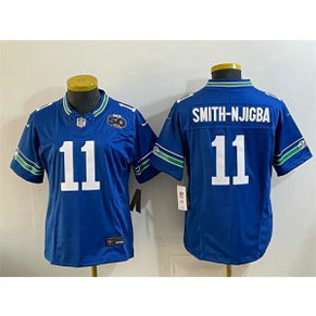 Seattle Seahawks 11 Jaxon Smith-Njigba Royal F.U.S.E. Vapor Limited Youth Jersey with 50th Patch