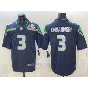Seattle Seahawks 3 Emmanwori Blue 2026 Super Bowl LX Vapor Limited Men Jersey Seattle Seahawks 3 Emmanwori Blue 2026 Super Bowl LX Vapor Limited Men Jersey