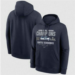 Seattle Seahawks College Navy 2025 Champions Team Nation Hoodie