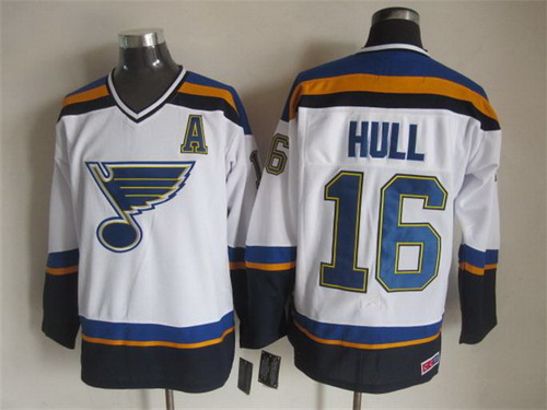 St. Louis Blues #16 Brett Hull 2014 White Throwback CCM Jersey St. Louis Blues #16 Brett Hull 2014 White Throwback CCM Jersey