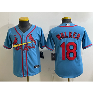St.Louis Cardinals 18 Walker Blue Youth Jersey