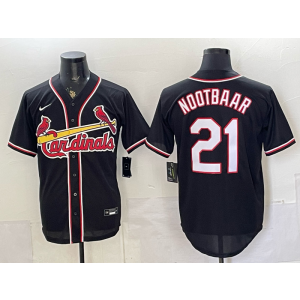 St.Louis Cardinals 21 Nootbaar Black Cool Base Men Jersey