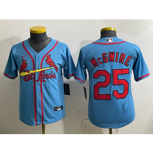 St.Louis Cardinals 25 Mcgwire Blue Youth Jersey