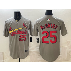 St.Louis Cardinals 25 Mcgwire Grey Men Jersey