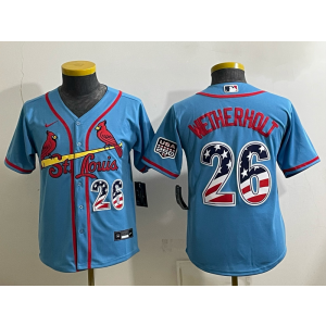 St.Louis Cardinals 26 Wetherholt Blue USA 250 Fourth of July Youth Jersey