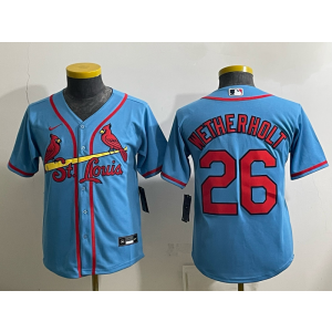 St.Louis Cardinals 26 Wetherholt Blue Youth Jersey