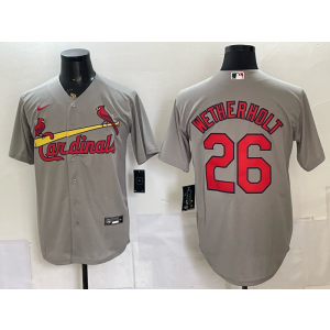 St.Louis Cardinals 26 Wetherholt Grey Cool Base Men Jersey