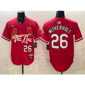 St.Louis Cardinals 26 Wetherholt Red City Cool Base Men Jersey