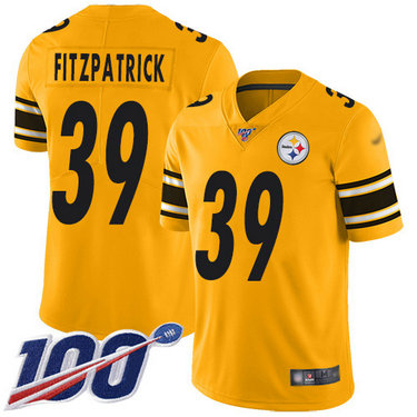 Steelers #39 Minkah Fitzpatrick Gold Men's Stitched Football Limited Inverted Legend 100th Season Jersey