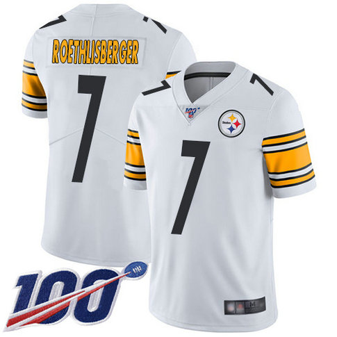 Steelers #7 Ben Roethlisberger White Men's Stitched Football 100th Season Vapor Limited Jersey Steelers #7 Ben Roethlisberger White Men's Stitched Football 100th Season Vapor Limited Jersey