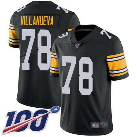 Steelers #78 Alejandro Villanueva Black Alternate Men's Stitched Football 100th Season Vapor Limited Jersey Steelers #78 Alejandro Villanueva Black Alternate Men's Stitched Football 100th Season Vapor Limited Jersey