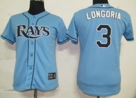 Tampa Bay Rays #3 Longoria Light Blue Women Jersey