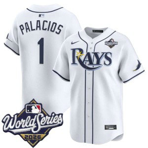 Tampa Bay Rays 1 Richie Palacios White 2026 World Series Men Jersey